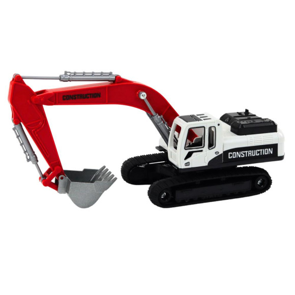 Koparka Gąsienicowa Biało-Czerwona Metalowa Łyżka