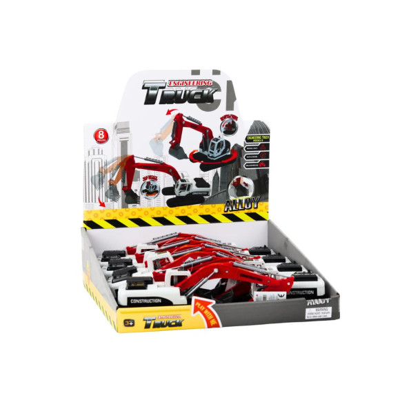 Koparka Gąsienicowa Biało-Czerwona Metalowa Łyżka