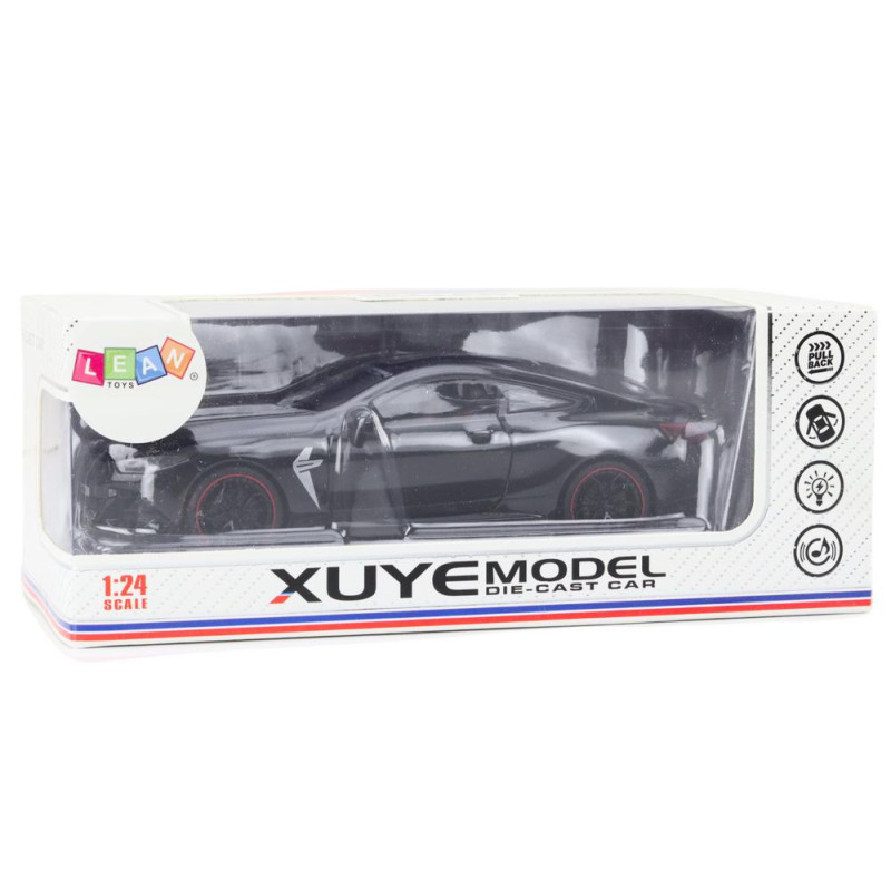 Auto Sportowe Metalowe Napęd Frykcyjny Otwierane Elementy 1:24 Czarne
