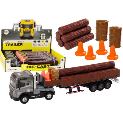 Ciężarówka Z Drewnem Tir Przyczepa 1:24 Bale Drewna Dźwięki Światła