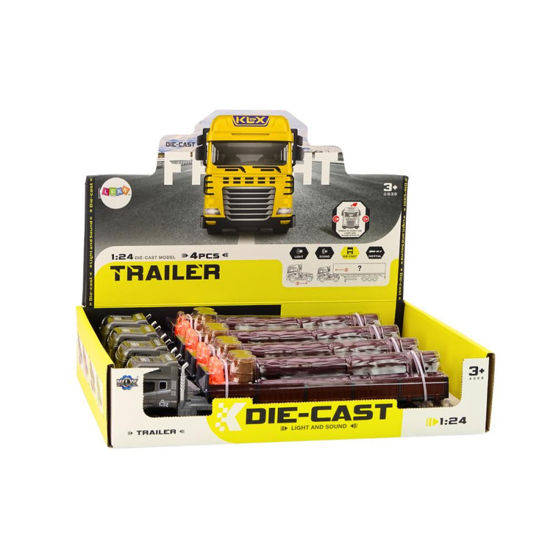 Ciężarówka Z Drewnem Tir Przyczepa 1:24 Bale Drewna Dźwięki Światła