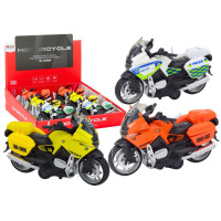 Motocykl Sportowy z Napędem Frykcyjnym 3 Wzory Żółty Pomarańczowy Biały