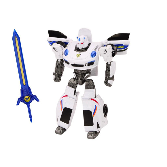 Auto-Robot 2w1 Transformacja Samochód Policyjny Biały