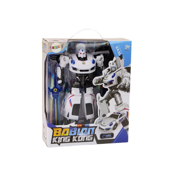 Auto-Robot 2w1 Transformacja Samochód Policyjny Biały