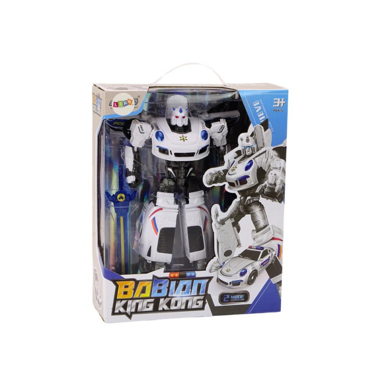 Auto-Robot 2w1 Transformacja Samochód Policyjny Biały