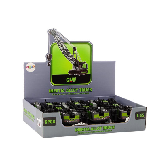 Dźwig Gąsienicowy Żuraw Metalowy Hak 1:55Czarno-Zielony