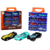 Zestaw Autek Resoraków W Walizce Metalowe 8 Sztuk