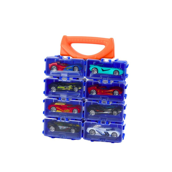 Zestaw Autek Resoraków W Walizce Metalowe 8 Sztuk