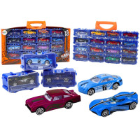 Zestaw Autek Resoraków W Walizce Metalowe 16 Sztuk