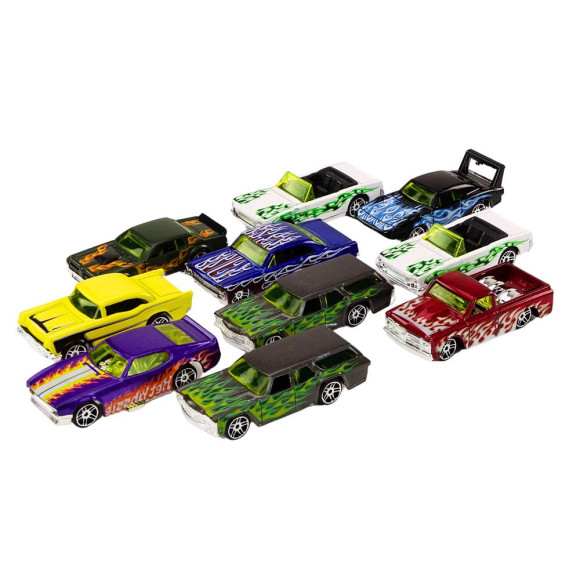 Zestaw Resoraków Autka 1:64 Metalowe 10 Sztuk