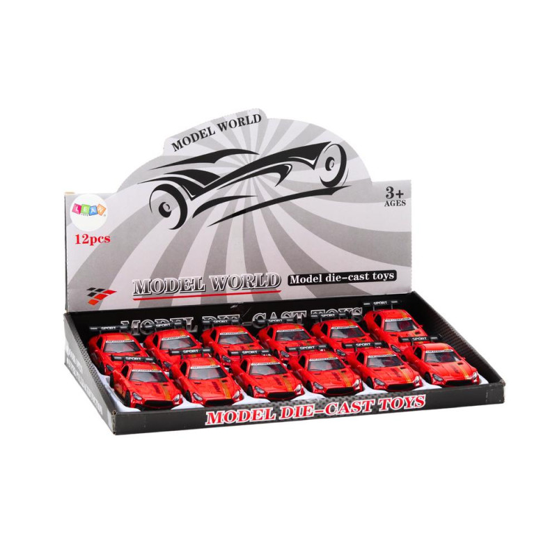 Auto Sportowe Samochód 1:32 Figurka Czerwona Spojler Metal