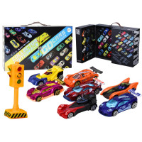 Zestaw Resoraków W Walizce Autka Sportowe Sygnalizacja Droga Zestaw 50 ele.