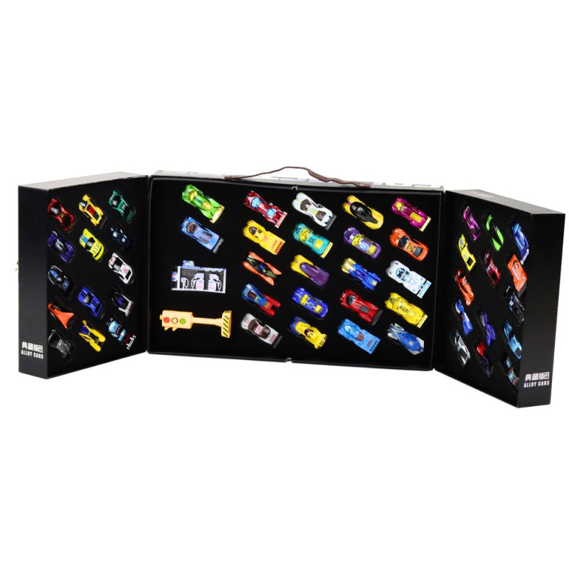 Zestaw Resoraków W Walizce Autka Sportowe Sygnalizacja Droga Zestaw 50 ele.