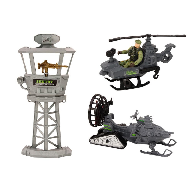 Zestaw Militarny Wojskowy Wóz Bojowy Helikopter Żołnierze Akcesoria Dźwięki