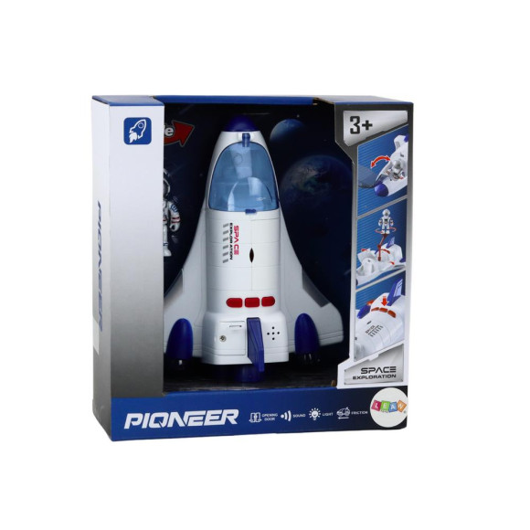 Statek Kosmiczny Napęd Światła Dźwięki Kosmonauta Biały