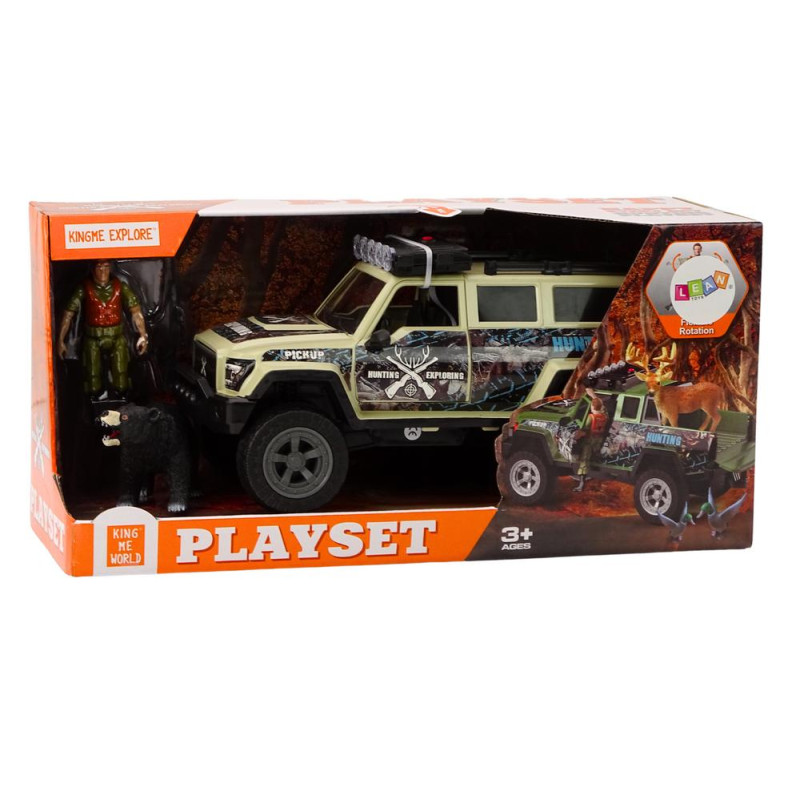 Terenowy Samochód Myśliwski Myśliwy Niedźwiedź Światła Dźwięki Beżowy