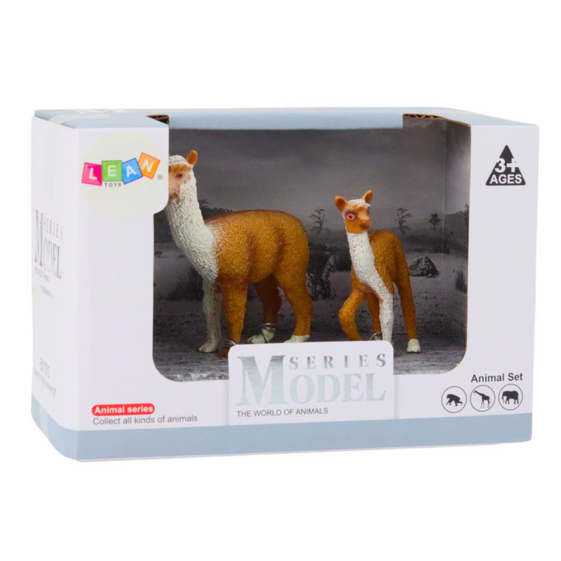 Figurka Dorosła Lama 8 cm z młodą Lamą 6 cm Zwierzęta Świata