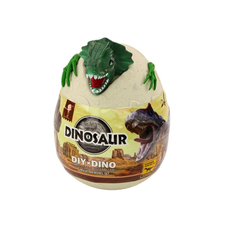 Jajo Z Dinozaurami Do Malowania Farbki Pędzelki  DIY Zielony