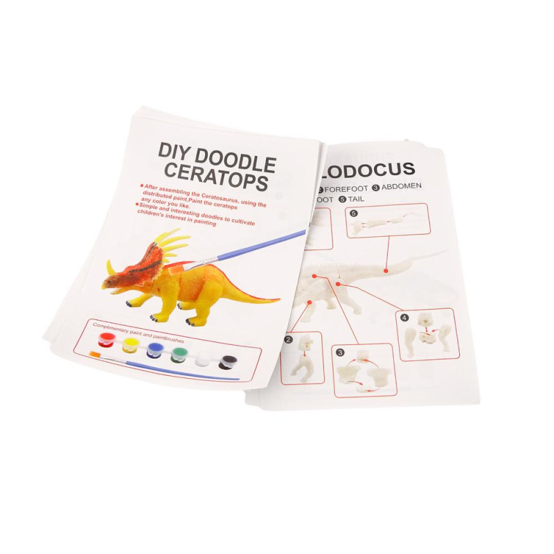 Jajo Z Dinozaurami Do Malowania Farbki Pędzelki  DIY Zielony