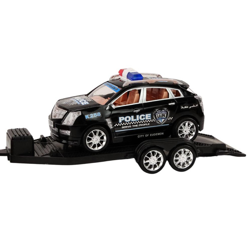 Auto Pickup Policyjne Z Lawetą Naczepą Auto Terenowe Zestaw Policja