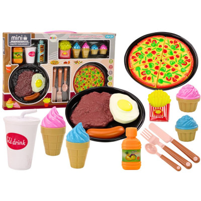 Zestaw Produktów Spożywczych Pizza Frytki Lody Sztućce