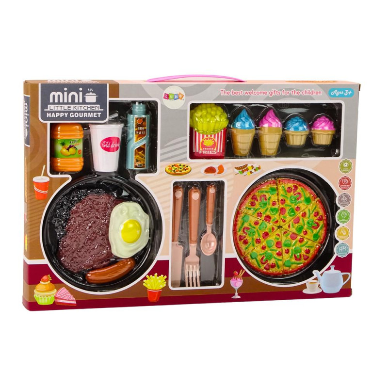 Zestaw Produktów Spożywczych Pizza Frytki Lody Sztućce