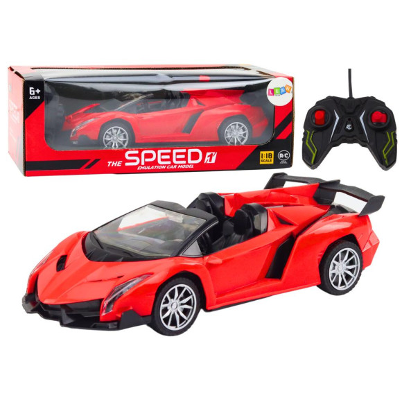 Samochód Sportowy Zdalnie Sterowany Auto RC 1:18 Czerwony Samochód Sportowy Zdalnie Sterowany Auto RC 1:18 Czerwony