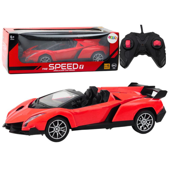 Auto Samochód Sportowy Zdalnie Sterowany RC 1:16 Czerwone Auto Samochód Sportowy Zdalnie Sterowany RC 1:16 Czerwone