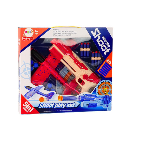 Pistolet Na Strzałki Kulki Piankowe Wyrzutnia Samolotu Tarcza Zestaw 5w1 Pistolet Na Strzałki Kulki Piankowe Wyrzutnia Samolotu Tarcza Zestaw 5w1