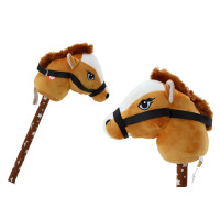 Pluszowa Głowa Konia Na Kiju Hobby Horse Koń Krótkowłosy Brązowy Dźwięki