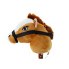 Pluszowa Głowa Konia Na Kiju Hobby Horse Koń Krótkowłosy Brązowy Dźwięki