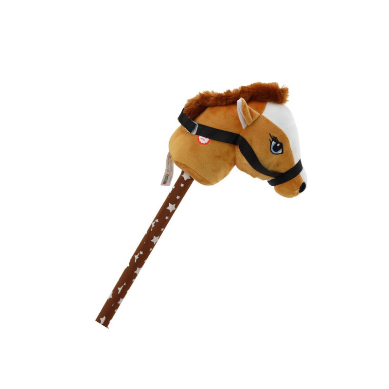 Pluszowa Głowa Konia Na Kiju Hobby Horse Koń Krótkowłosy Brązowy Dźwięki