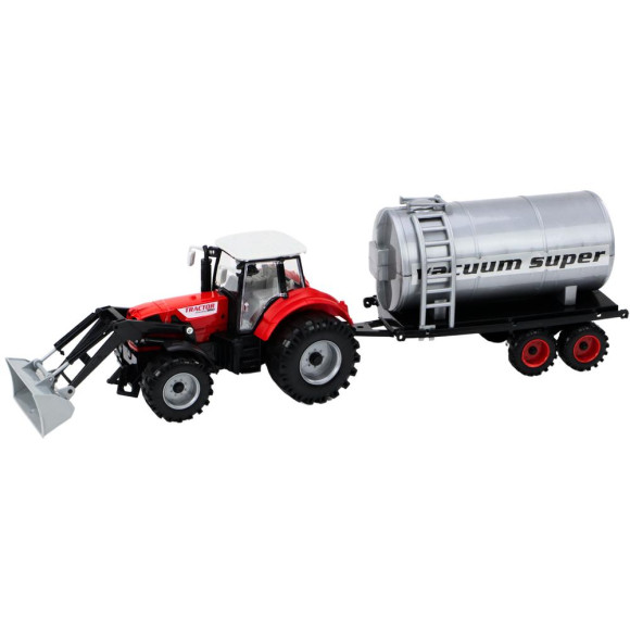 Traktor Rolniczy Koparka z Cysterną Napęd Czerwony
