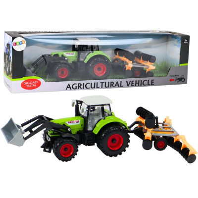 Traktor Rolniczy Koparka Z Broną Talerzową Napęd Zielony