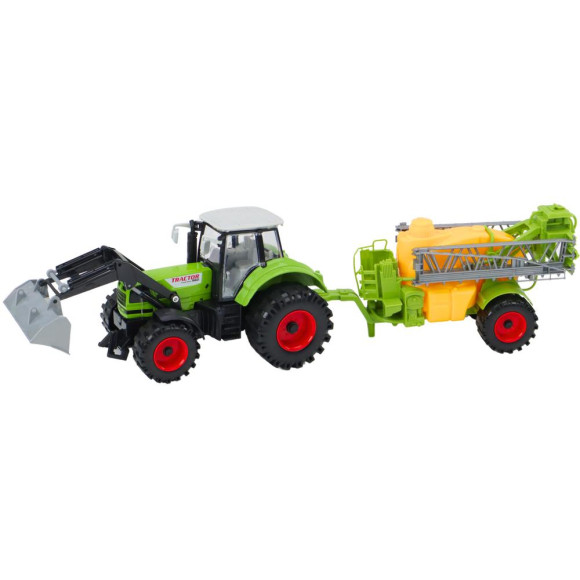 Traktor Rolniczy Koparka Z Opryskiwaczem Napęd Zielony Traktor Rolniczy Koparka Z Opryskiwaczem Napęd Zielony