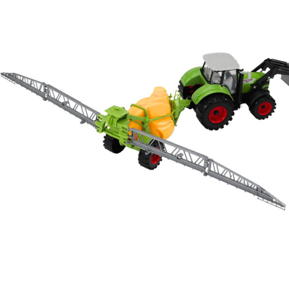 Traktor Rolniczy Koparka Z Opryskiwaczem Napęd Zielony Traktor Rolniczy Koparka Z Opryskiwaczem Napęd Zielony