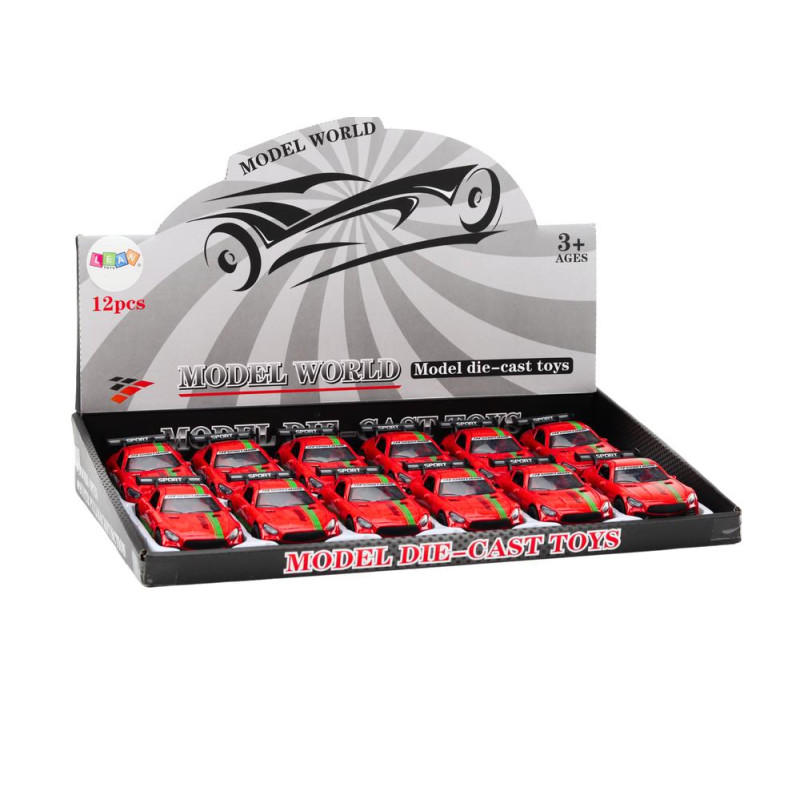 Auto Sportowe Samochód 1:32 Figurka Spojler Metal Czerwony Dźwięki