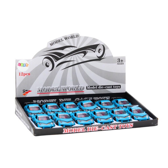 Auto Sportowe Samochód 1:32 Figurka Niebieska Spojler Metal