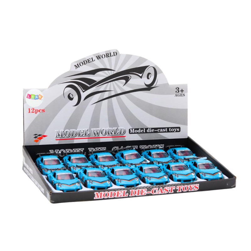 Auto Sportowe Samochód 1:32 Figurka Niebieska Spojler Metal