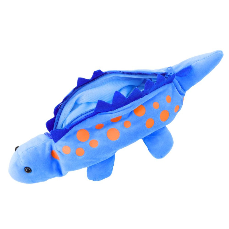 Pluszowy Dinozaur Piórnik Schowek Zawieszka Niebieski