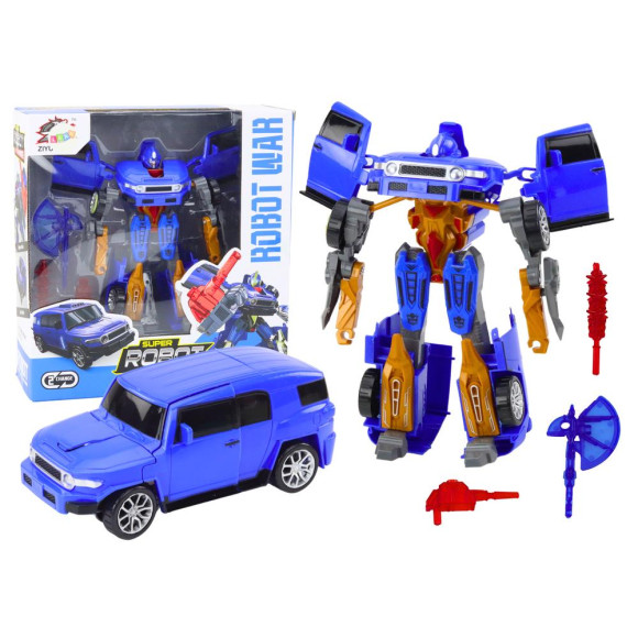 Robot Auto 2w1 Transformacja Akcesoria Broń Niebieski