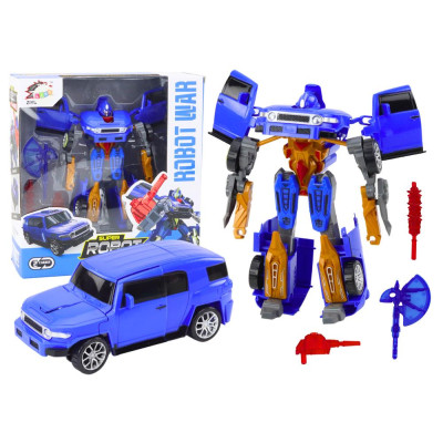 Robot Auto 2w1 Transformacja Akcesoria Broń Niebieski