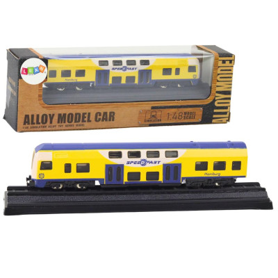 Model Kolekcjonerski Pociąg Żółto-Niebieski 1:48 Metalowy