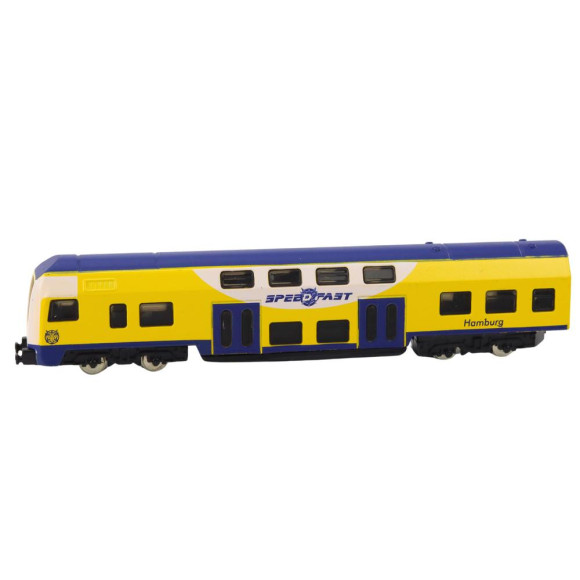 Model Kolekcjonerski Pociąg Żółto-Niebieski 1:48 Metalowy