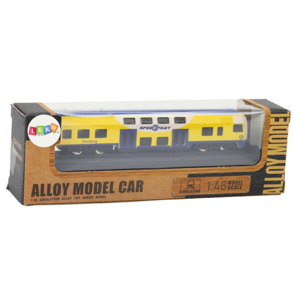 Model Kolekcjonerski Pociąg Żółto-Niebieski 1:48 Metalowy