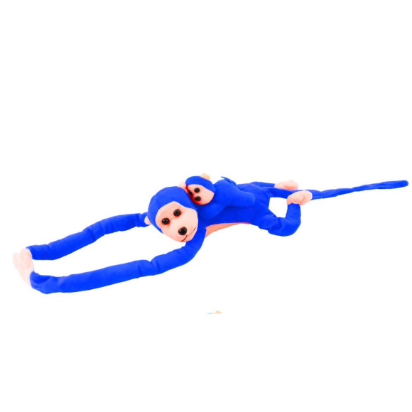 Maskotka Pluszowa Małpka z Dzieckiem Niebieska 70 cm Maskotka Pluszowa Małpka z Dzieckiem Niebieska 70 cm