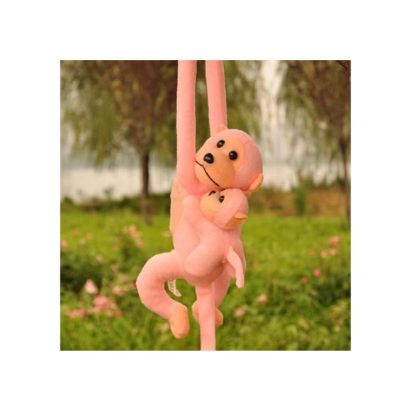 Maskotka Pluszowa Małpka z Dzieckiem Różowa 70 cm Maskotka Pluszowa Małpka z Dzieckiem Różowa 70 cm