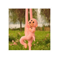 Maskotka Pluszowa Małpka z Dzieckiem Różowa 70 cm