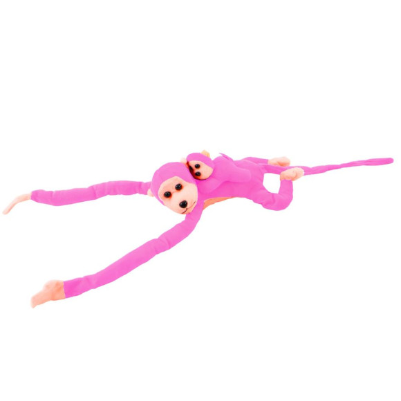 Maskotka Pluszowa Małpka z Dzieckiem Różowa 70 cm Maskotka Pluszowa Małpka z Dzieckiem Różowa 70 cm