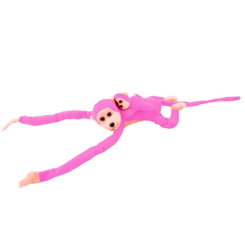 Maskotka Pluszowa Małpka z Dzieckiem Różowa 70 cm